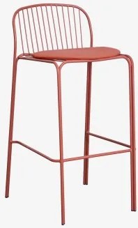 Pack 2 Wysokich Stołków Ogrodowych Z Stali Anerina Terracota & ↑75 Cm & Terracota - Sklum