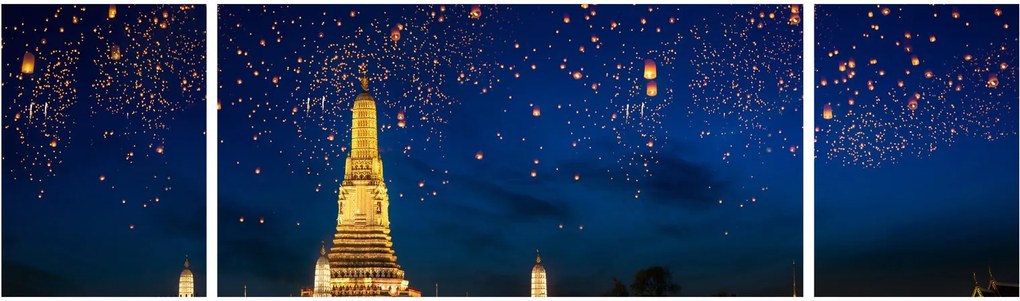 Obraz - Lampiony szczęścia, Bangkok (170x50 cm)