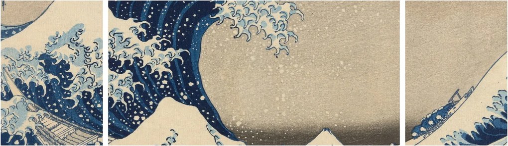 Obraz - Katsushika Hokusai, Under the Wave off Kanagawa, reprodukcje (170x50 cm)