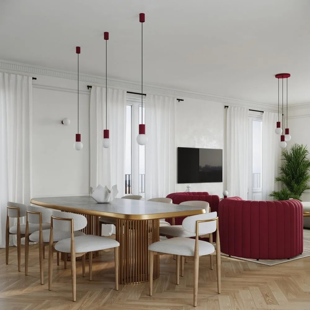 Bordowa lampa wisząca ze szklanym kloszem ø 25 cm Orbital – Nice Lamps