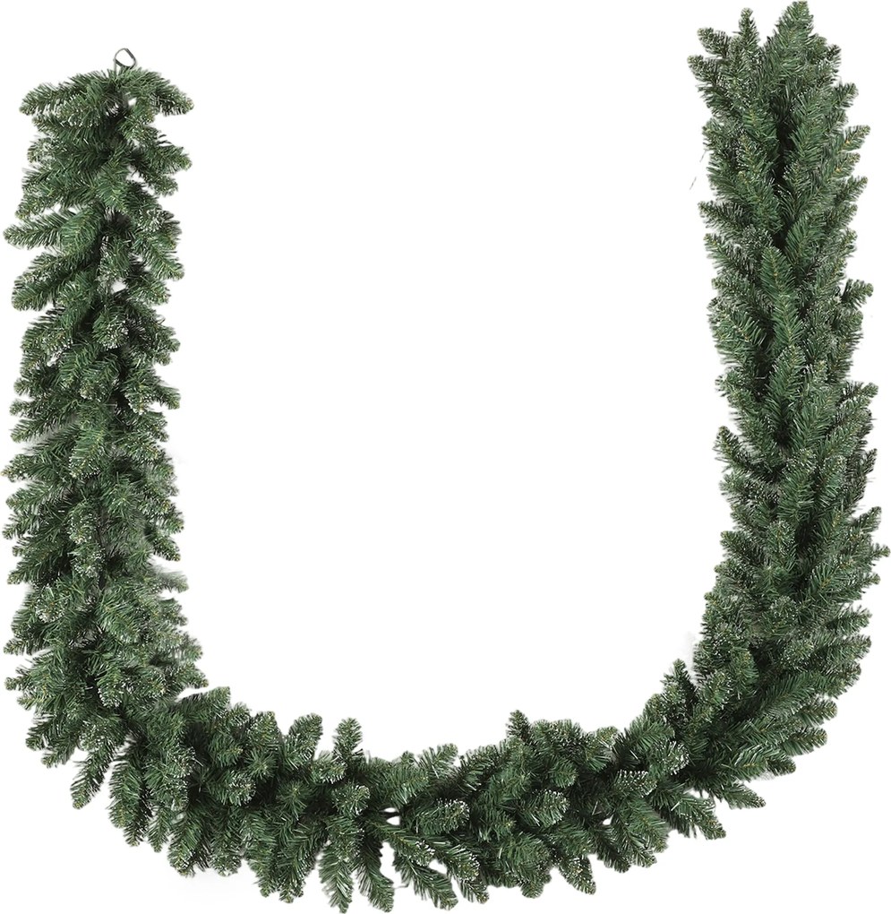 HOMCOM 2,7 m sztuczna girlanda świąteczna dekoracja z 216 zakończeniami, na schody i kominek, zielona | Aosom PL