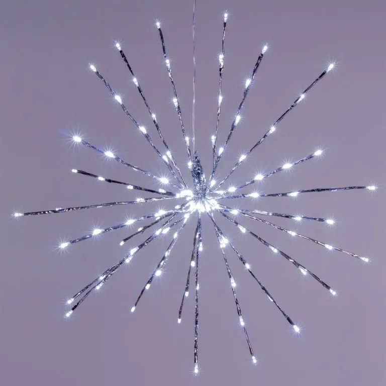 Świąteczne LED oświetlenie - deszcz meteorów, zimna biała