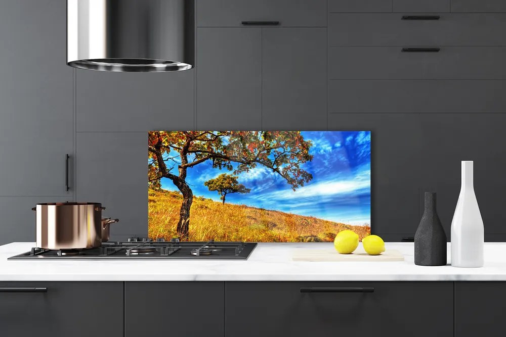 Szkło Ozdobne do Kuchni Samotne Drzewo na Horyzoncie