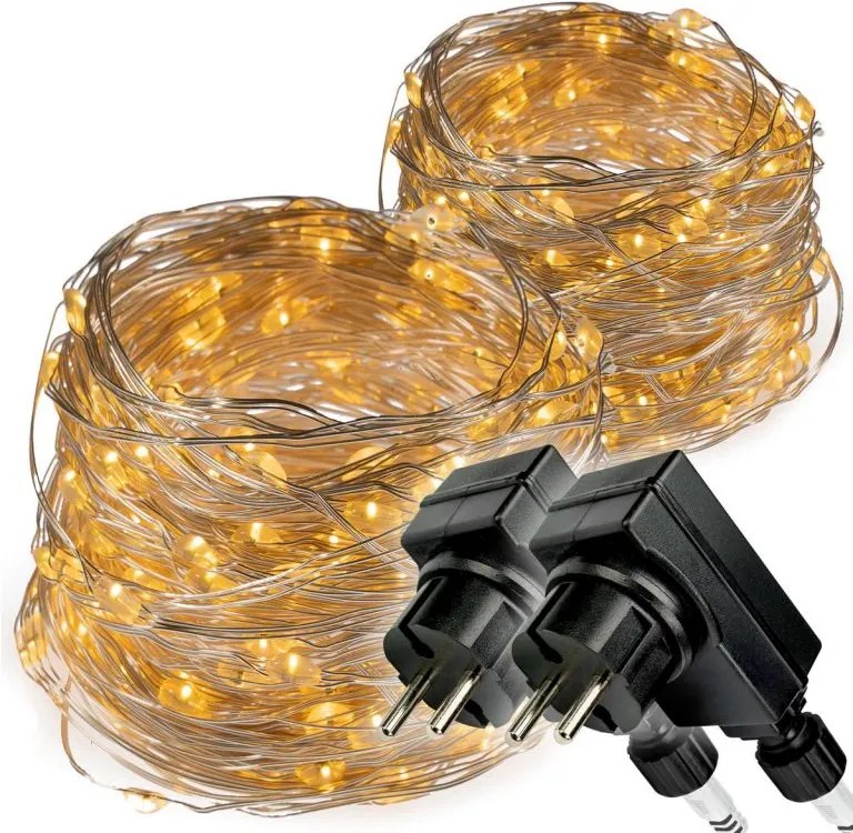 Świetlny łańcuch - 2 x 200 diod LED, ciepła biel