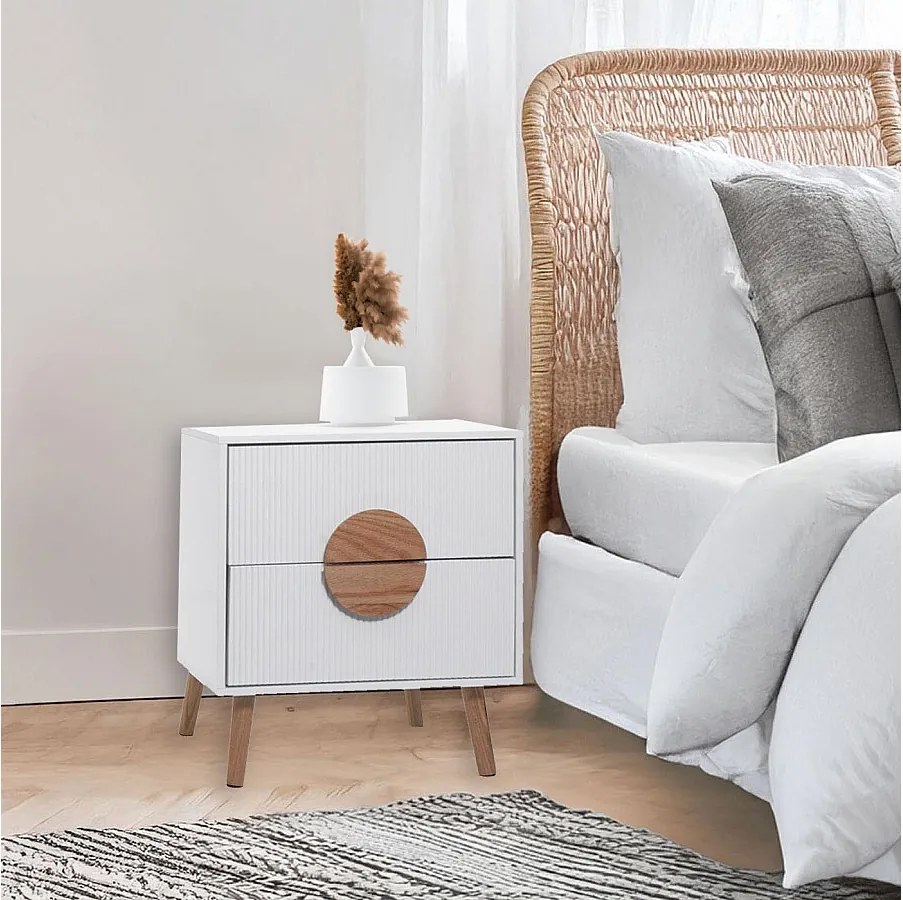 Stolik nocny MCW-N89,  biały