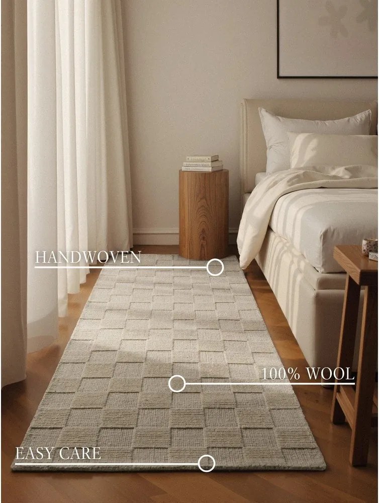 Kremowy wełniany chodnik tkany ręcznie 80x200 cm Scala – Villeroy&amp;Boch