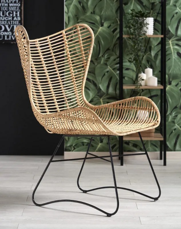 Designerski fotel rattanowy na płozach Indiana