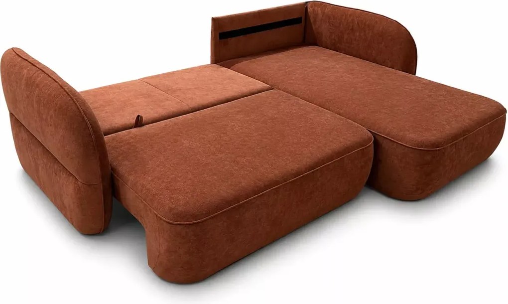 Narożnik uniwersalny Blando z funkcją spania DL i pojemnikiem na pościel – nowoczesna sofa narożna do salonu