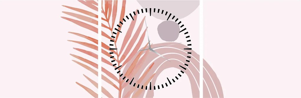 Obraz - Fioletowy minimalizm N⁰1 (z zegarem) (90x30 cm)