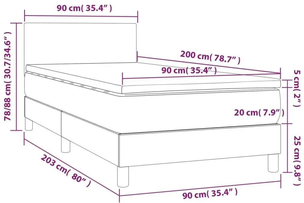 Ciemnoszare łóżko z materacem i zagłówkiem 90x200 - Fibero 3X