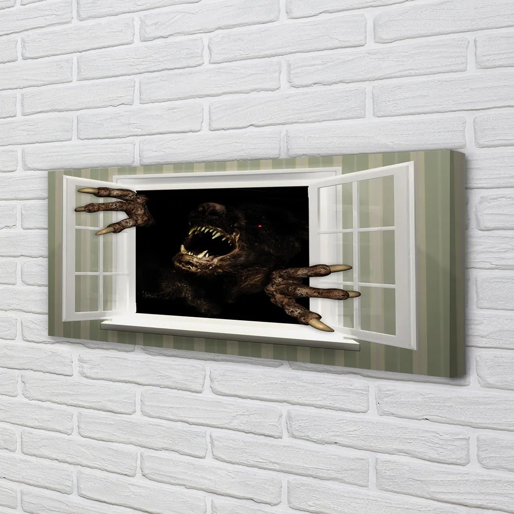 Obraz na płótnie Straszna Postać w Oknie