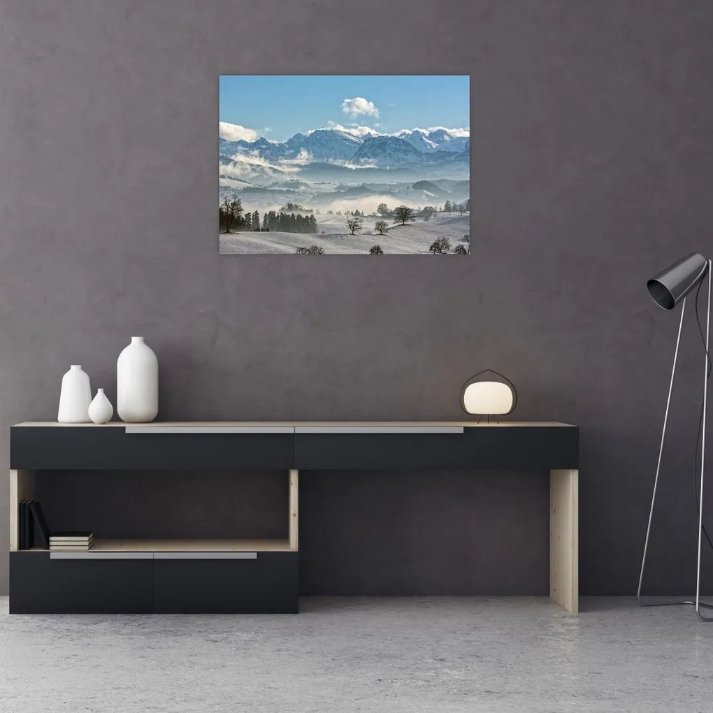 Obraz ośnieżonych gór (70x50 cm)