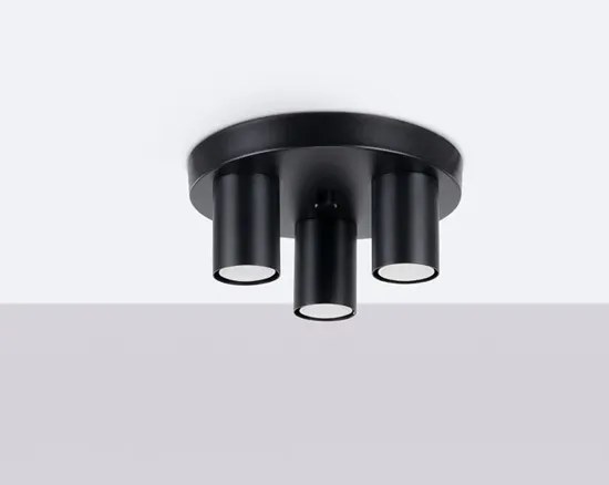 Czarny sufitowy plafon trzypunktowy - M092 A7-L01
