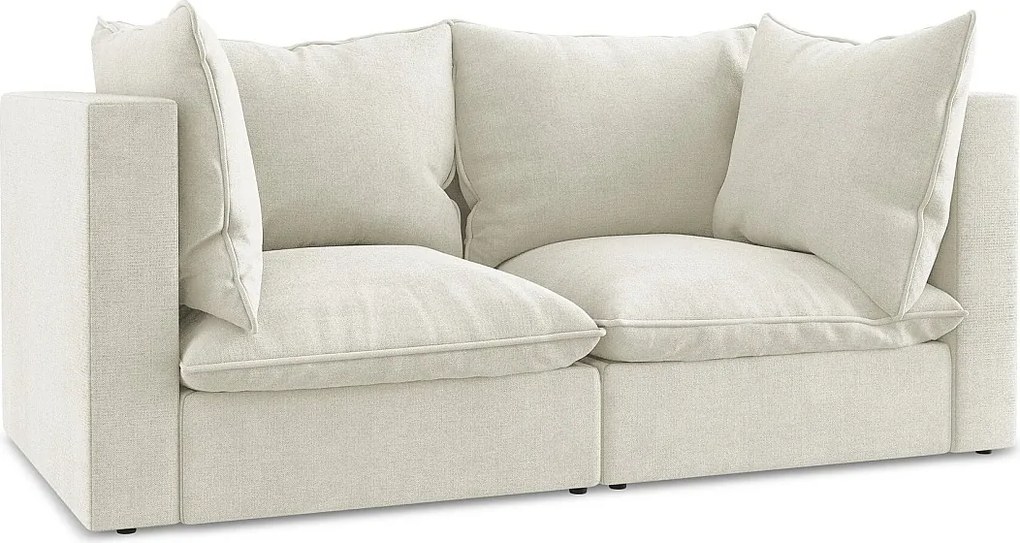 2-osobowa kanapa modułowa - z tkaniny strukturalnej - beżowy - MANAO