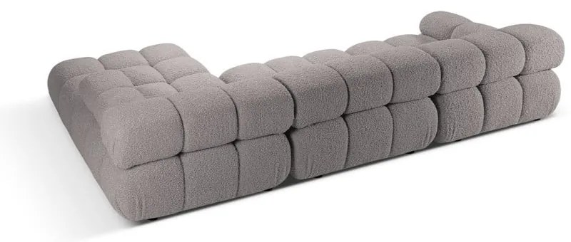 Jasnoszary narożnik modułowy z materiału bouclé (prawostronny) Bellis – Micadoni Home