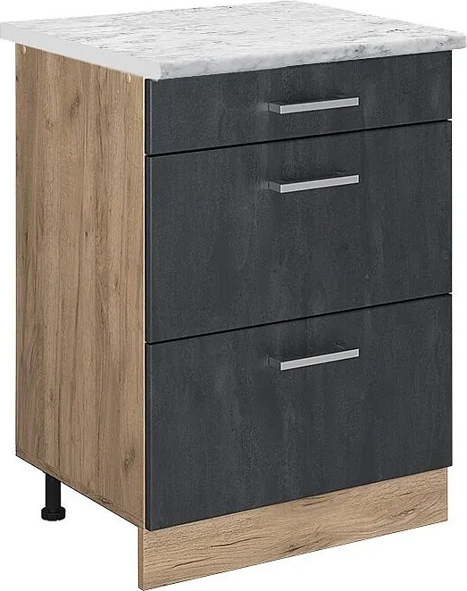 Szafka dolna do kuchni czarny beton 60x60x81.6 r-line