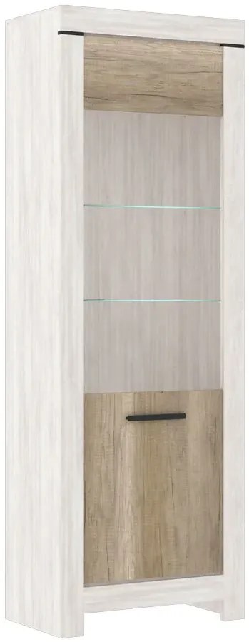 Witryna wysoka z LED sosna canyon + dąb karabela B4-Z67