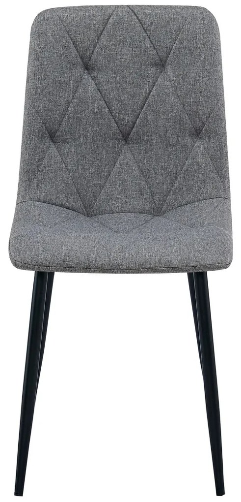 Szare krzesło do kuchni LIBRA z czarnymi nogami