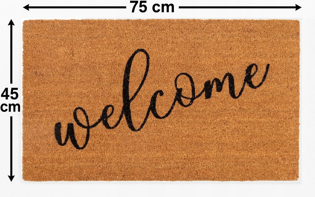 Wycieraczka Kokosowa 40x60 cm Welcome dekoracyjne antypoślizgowa pod Drzwi