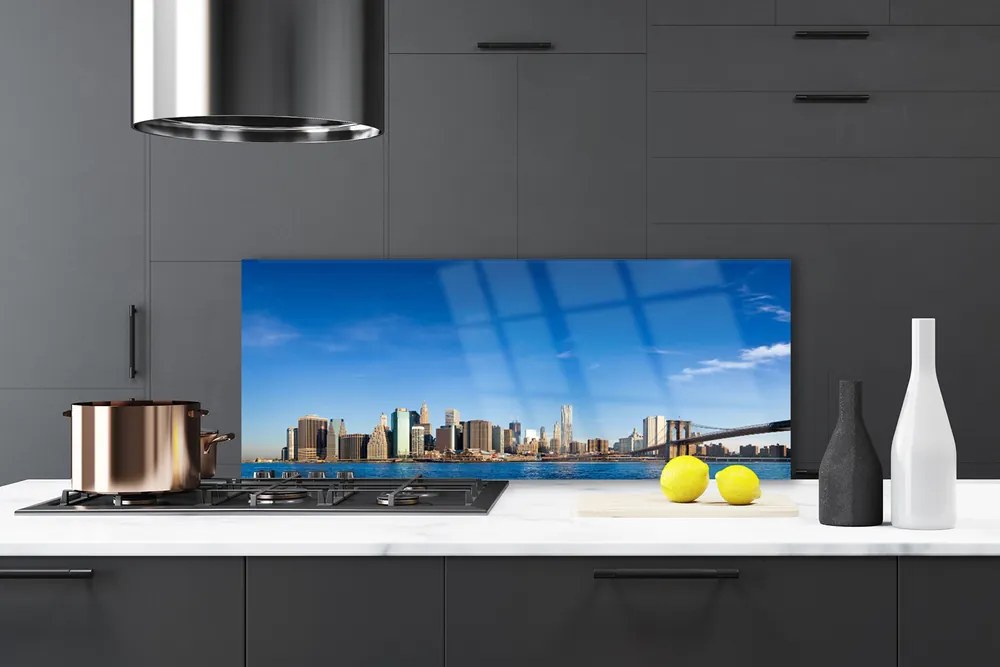 Szkło do Kuchni na Ścianę Światła Mostu Nad Metropolią