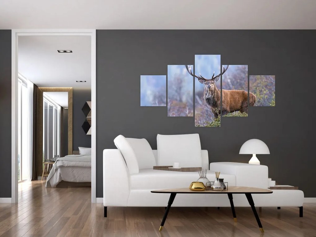 Obraz - Jeleń w krajobrazie (125x70 cm)