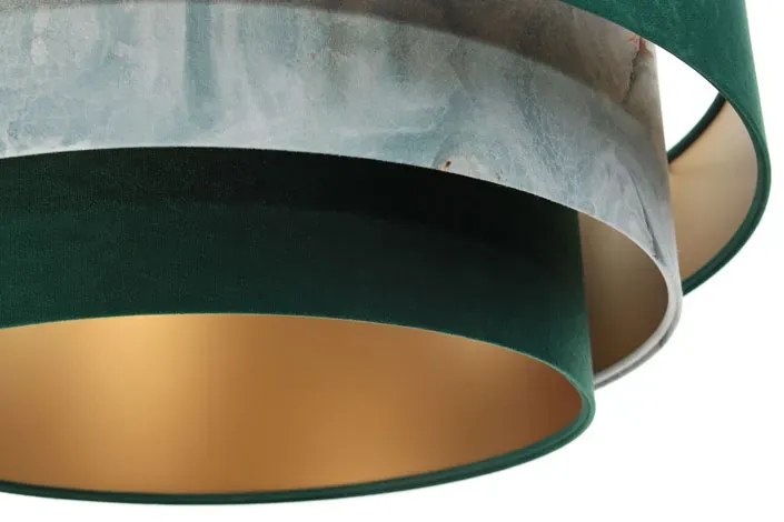 Zielono złota lampa wisząca z potrójnym kloszem S450 K1-F46