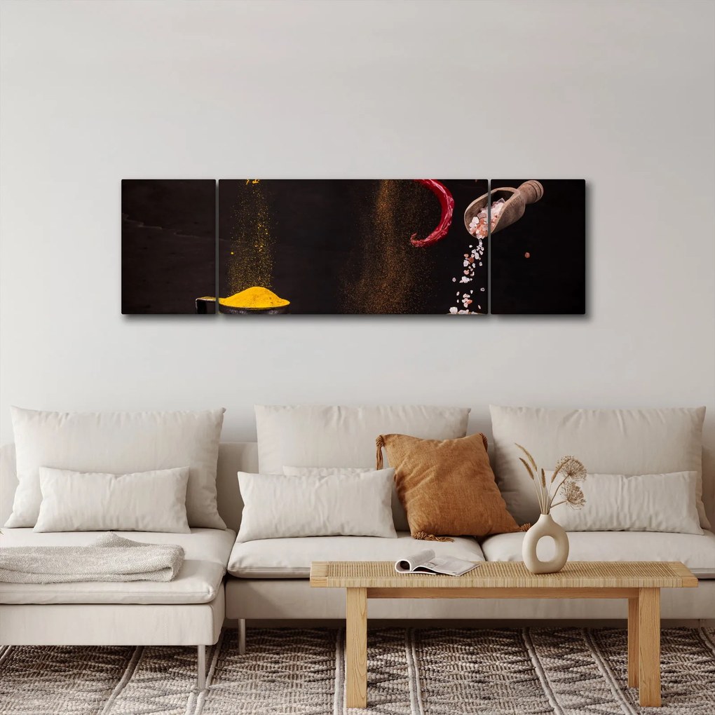 Obraz - Przyprawy w ruchu (170x50 cm)