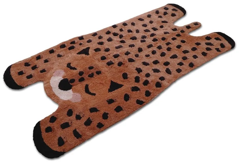 Dywan dziecięcy wykonany ręcznie z bawełny Nattiot Little Cheetah, 65x125 cm
