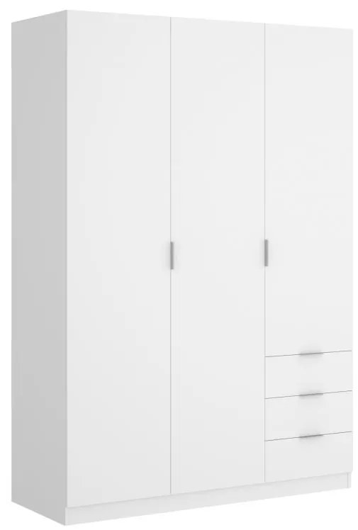 Szafa 3-drzwiowa z 3 szufladami - szer. 121 cm - Biały - LISTOWEL