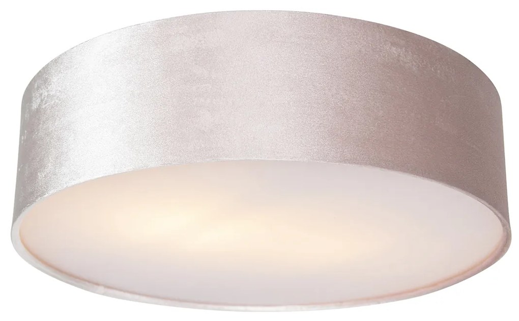 Nowoczesna lampa sufitowa różowa 40 cm ze złotym wnętrzem - Drum Nowoczesny Oswietlenie wewnetrzne