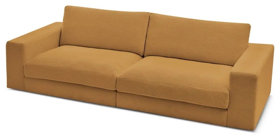 Musztardowa sztruksowa sofa 274 cm Leonard – Bobochic Paris