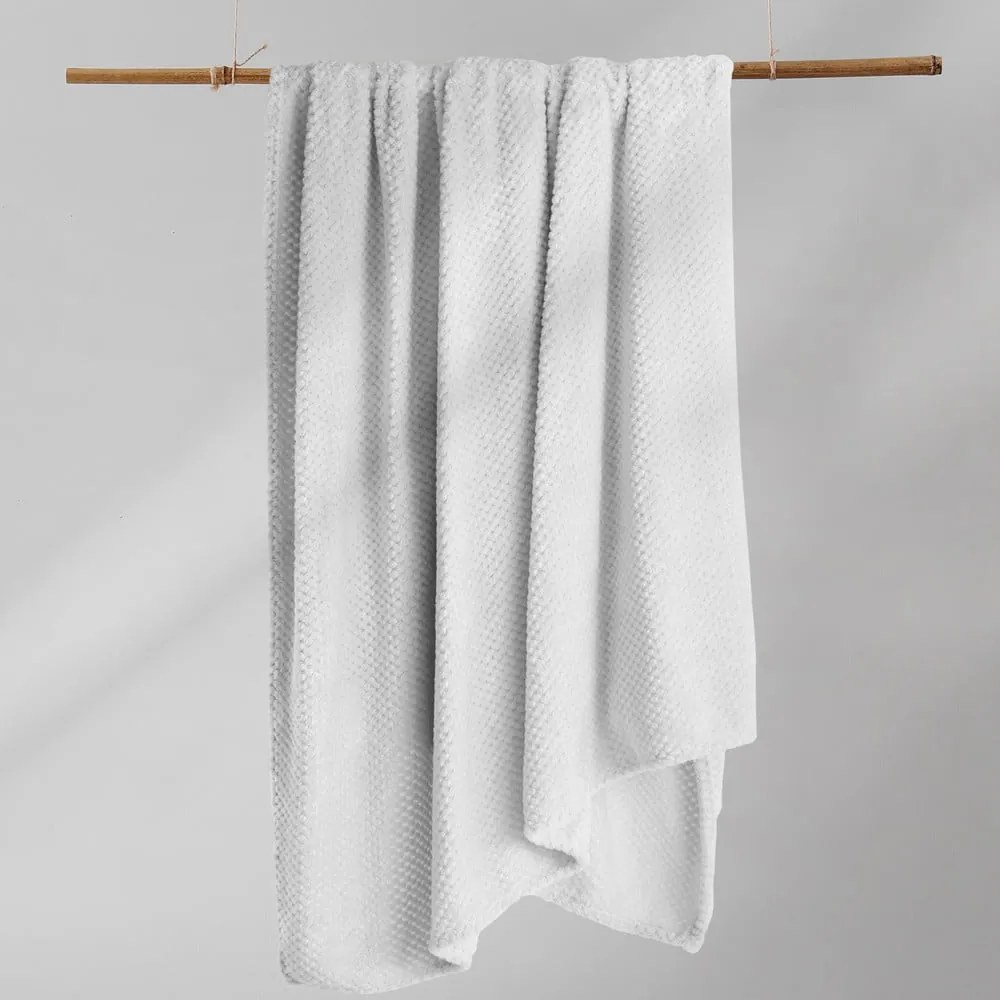 Biały koc z mikrowłókna DecoKing Henry, 150x200 cm