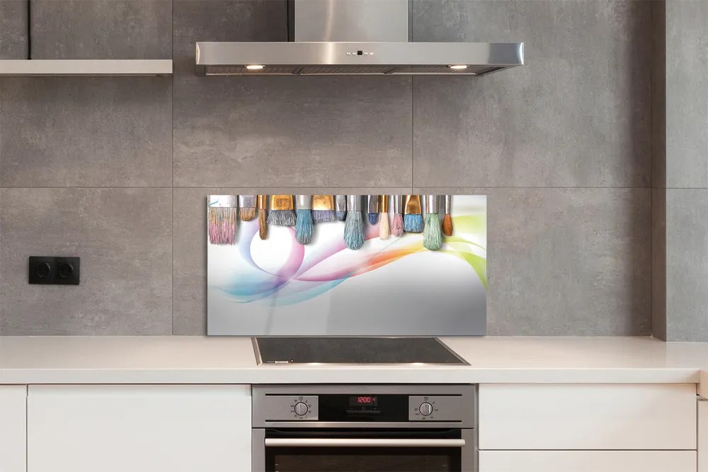 Szklany Panel Pędzle i Malarski Obraz