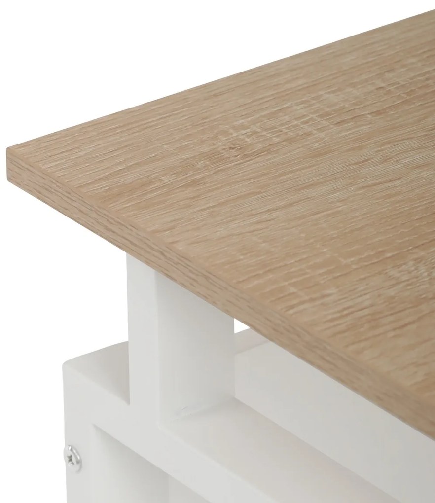 Biurko 3218 SON, białe i dąb sonoma