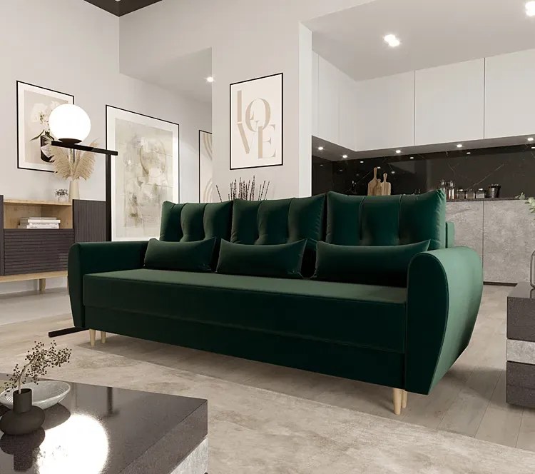 Zielona sofa rozkładana P9-T02