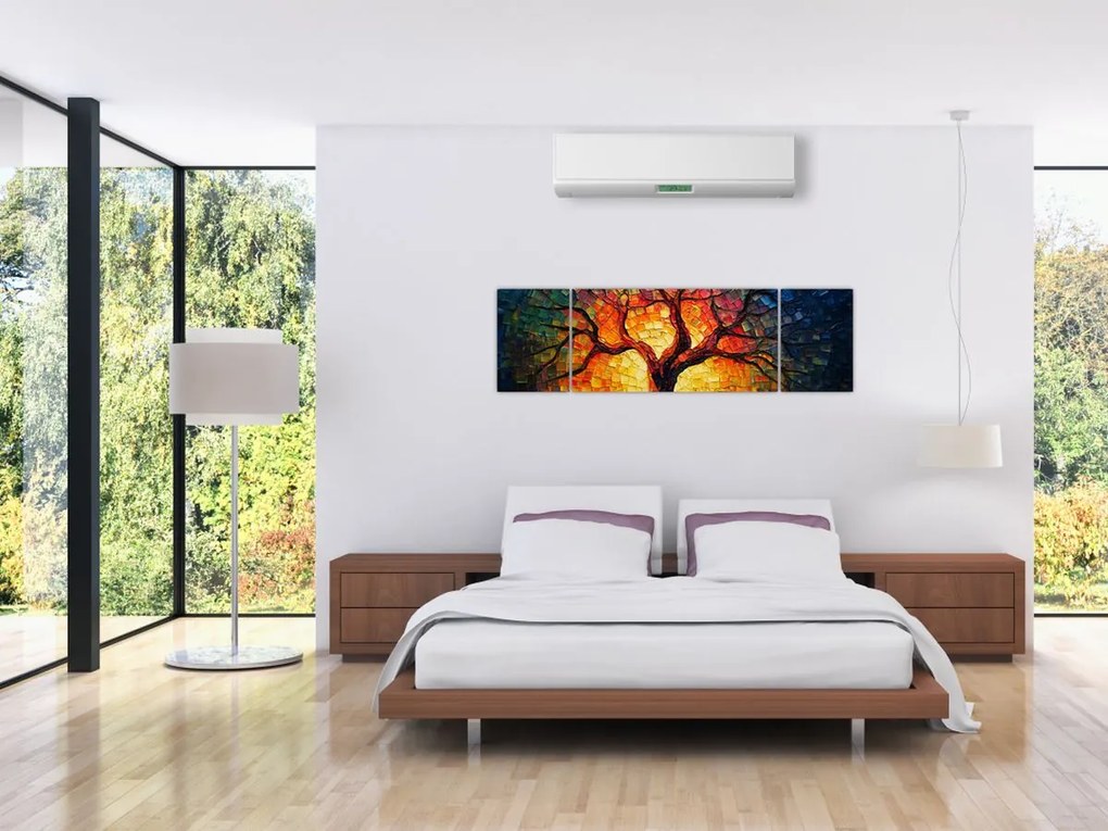 Obraz - Drzewo życia w mozaice (170x50 cm)