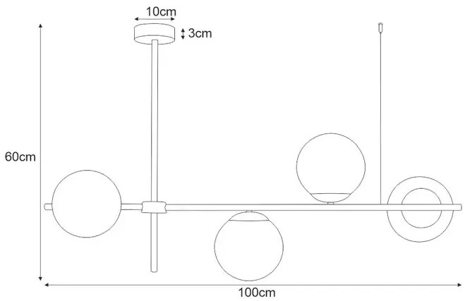 Nowoczesna lampa wisząca z kloszami - S867-Hida