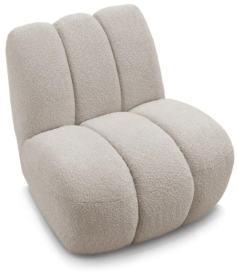 Beżowy fotel z materiału bouclé Janissaire – Bobochic Paris