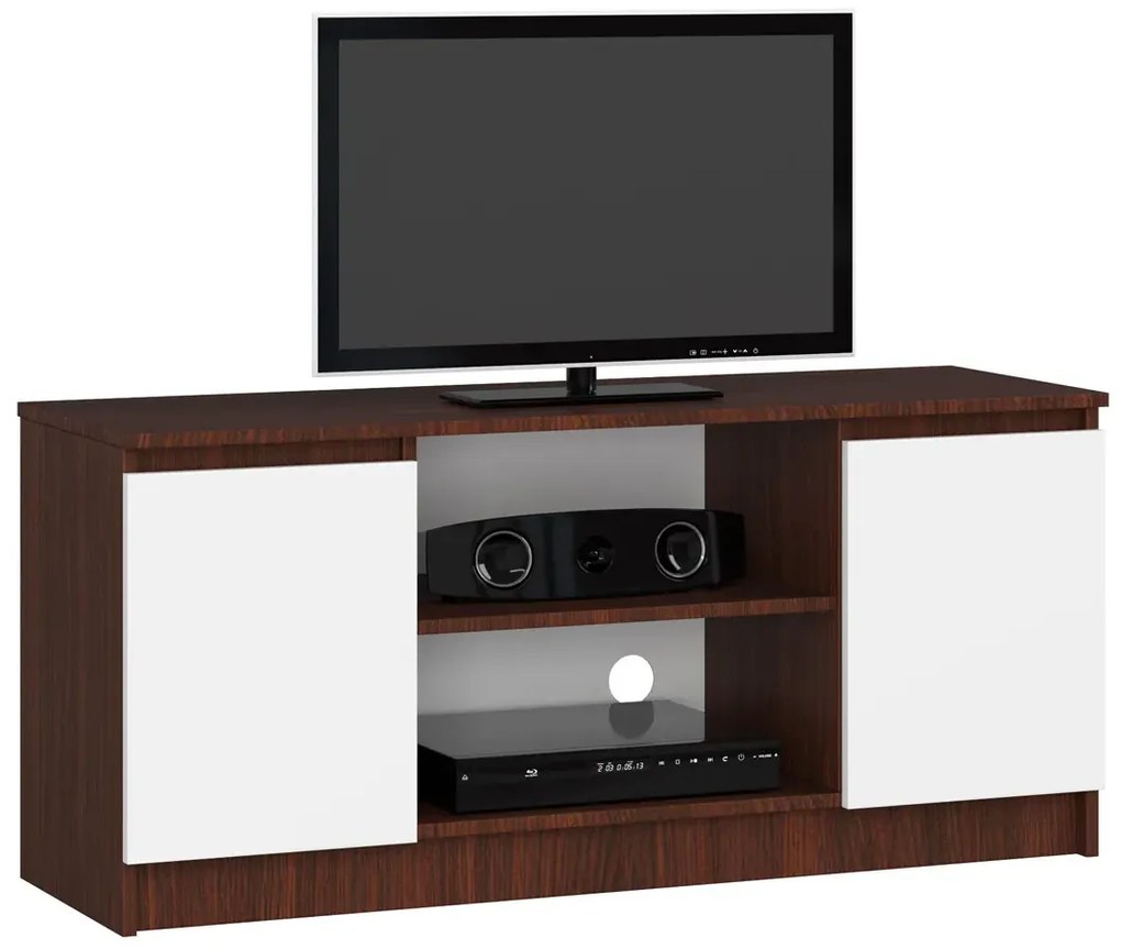Szafka RTV do salonu wenge + biały - Galapi 3X 120 cm