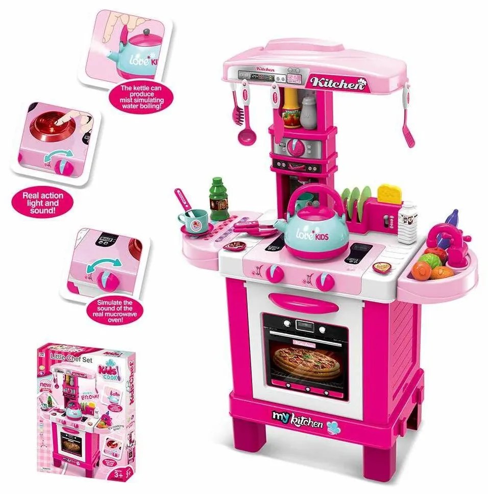 Baby Mix Kuchenka dla dzieci różowy, 87 x 64 x 29 cm