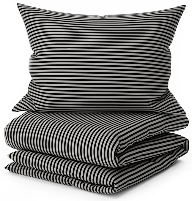 PrzytulneMieszkanie.pl PrzytulneMieszkanie.pl Pościel bawełniana STRAVON czarno-szara Rozmiar pościeli: 70 x 90 cm | 140 x 200 cm