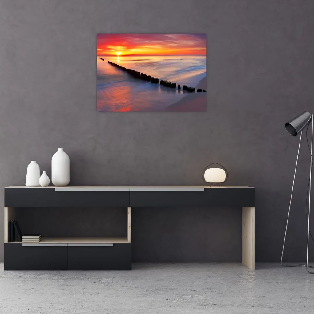 Obraz - Sunset, Baltic Sea, Poland (70x50 cm)