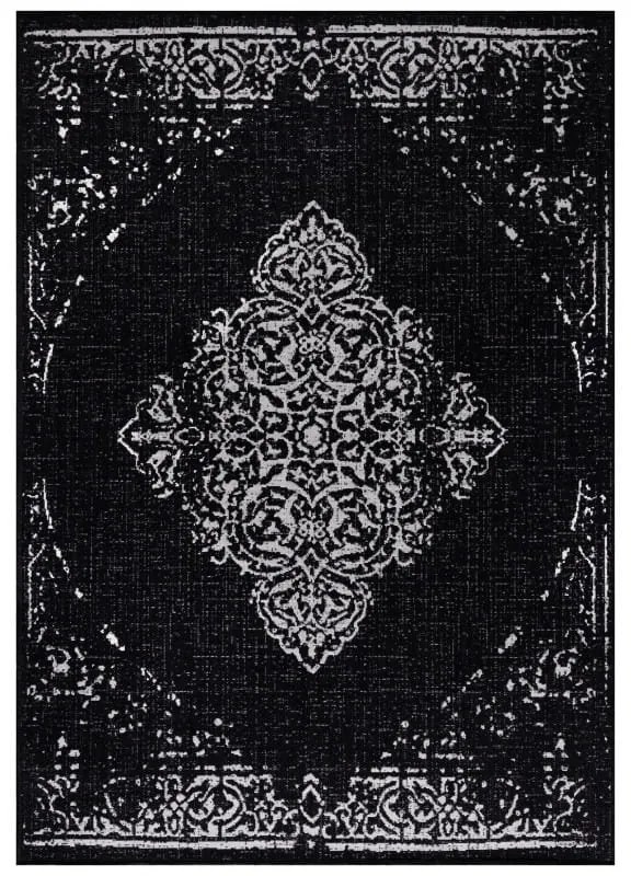 Dywan zewnętrzny Sunny ornament czarny 140 cm x 200 cm
