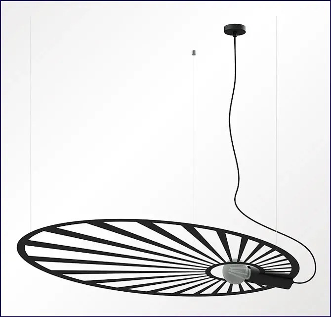Czarna modernistyczna lampa wisząca - EX596-Ercus