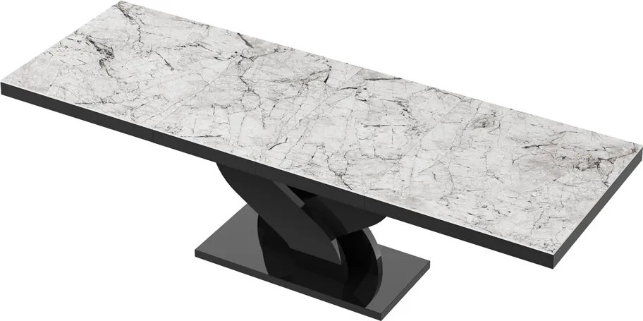Stół rozkładany z marmurowym blatem Bella Hubertus marmur połysk