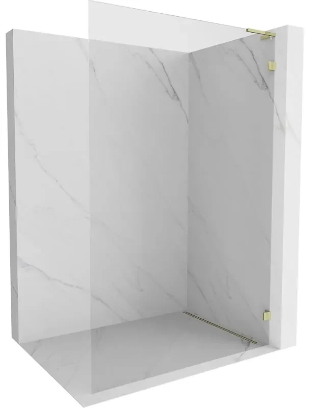 Mexen Lunar L ścianka prysznicowa Walk-in prawa 120 x 200 cm, transparent 8 mm, złota - 830L-120-000-50-00-P