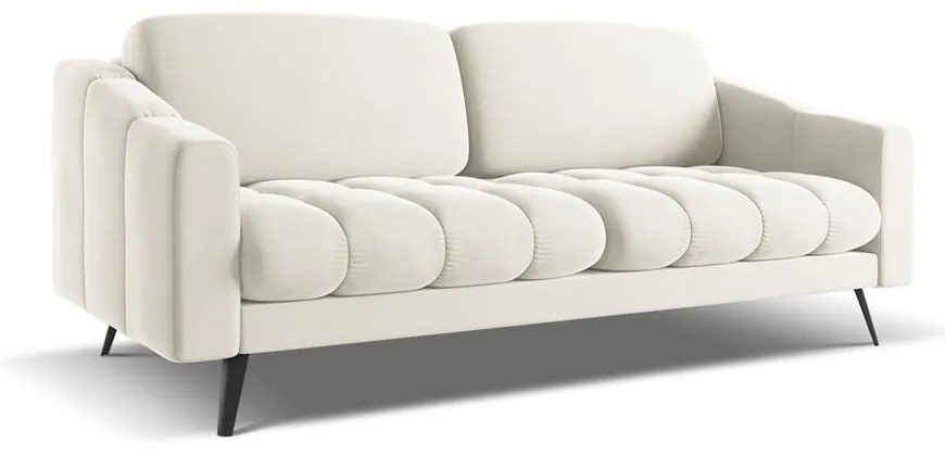 Biała aksamitna sofa 202 cm Nalu – Makamii