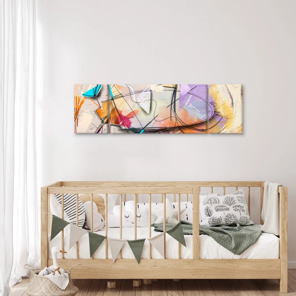 Obraz - Abstrakcja, ptaszek (170x50 cm)