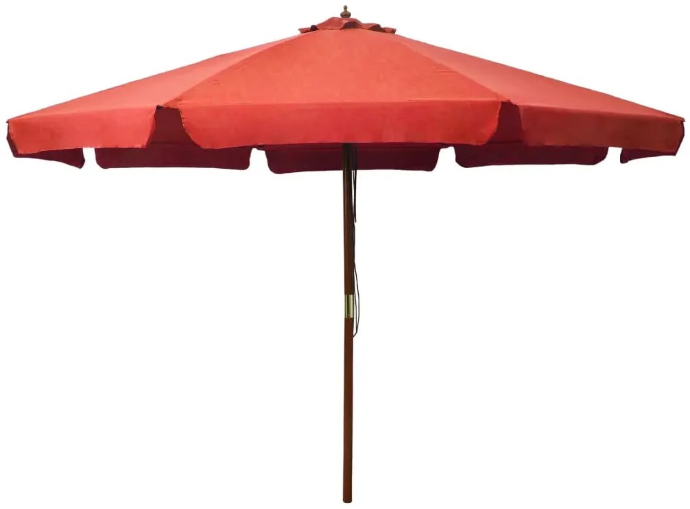 Parasol ogrodowy na drewnianym słupku terakota - Sorani