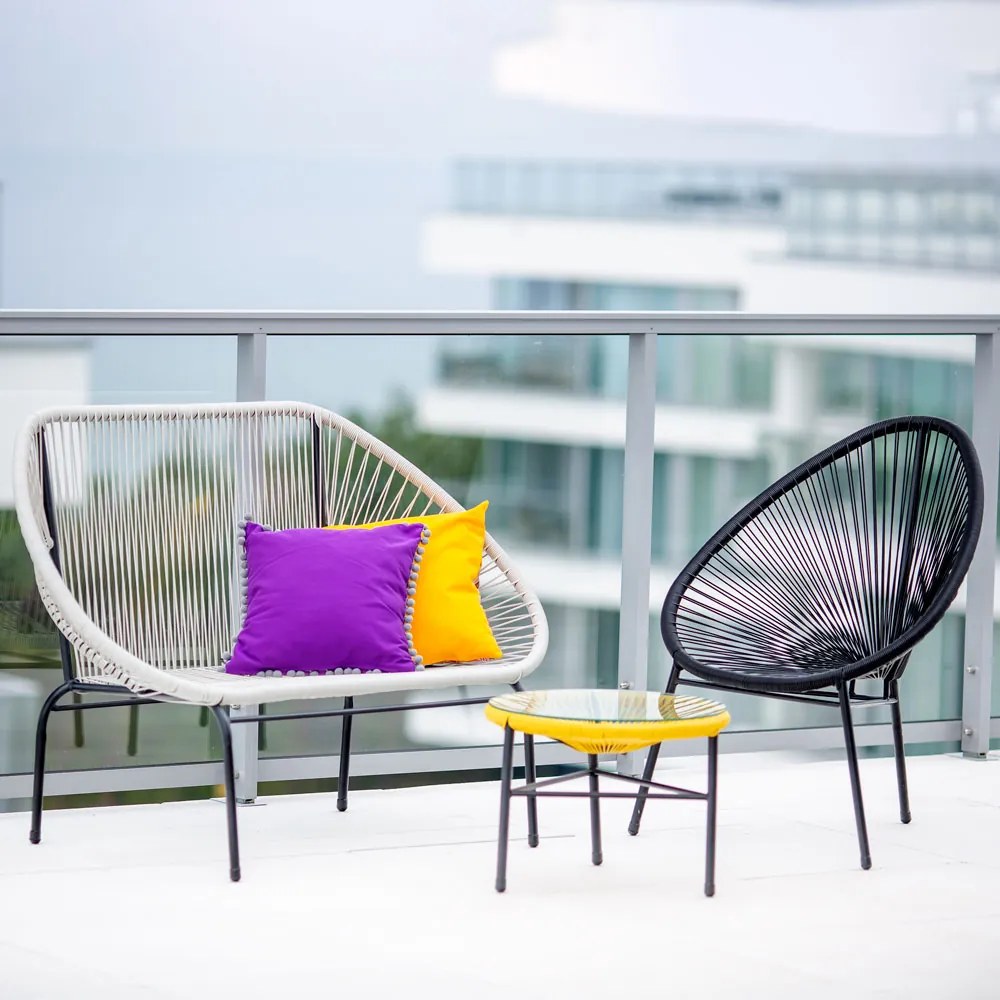 Stolik żyłkowy Arthur żółty 50 cm PATIO